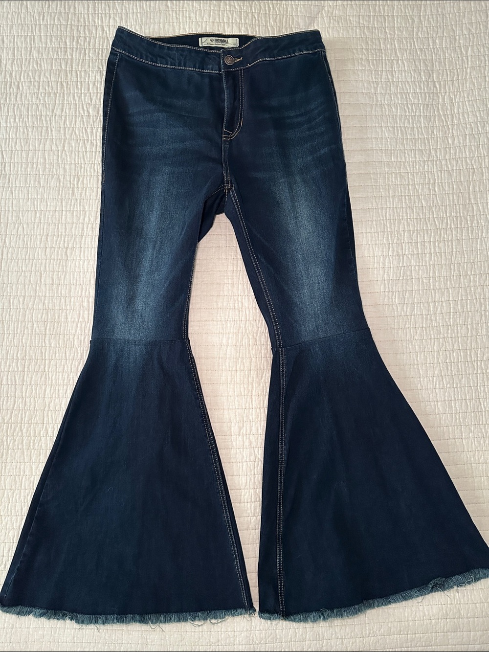 High-Rise Dark Blue Flared Jeans for Women